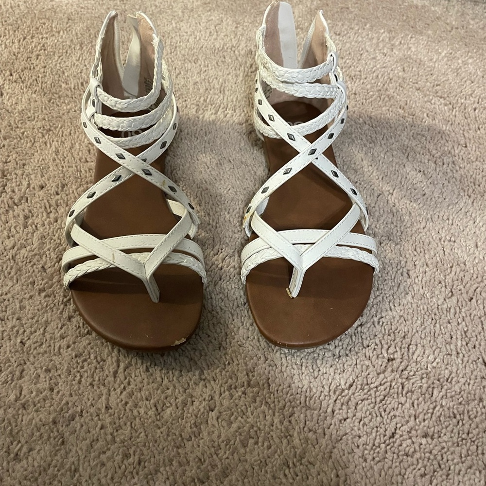 Women's White Strappy Sandals